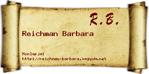 Reichman Barbara névjegykártya